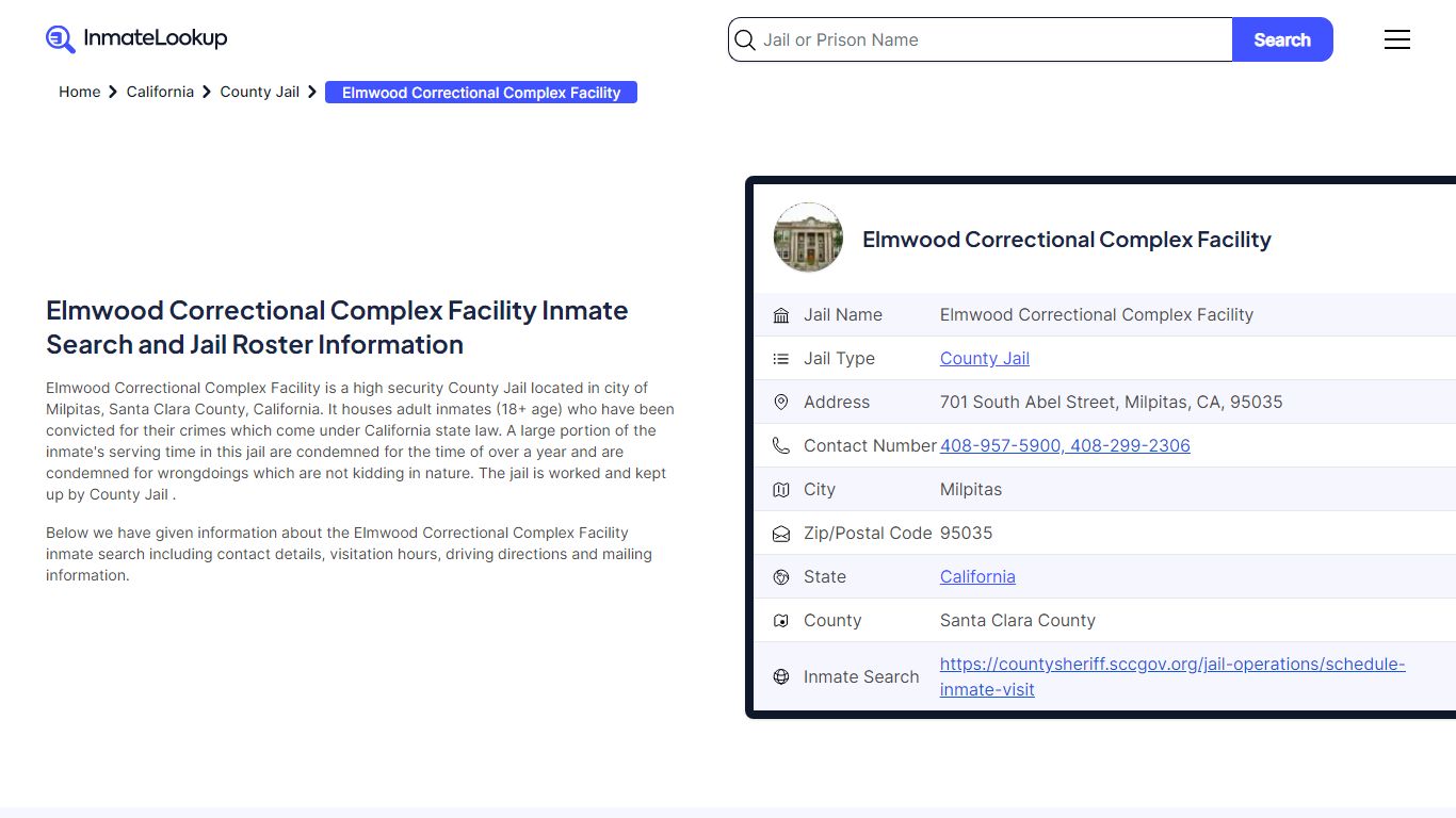 Elmwood Correctional Complex Facility Inmate Search, Jail Roster ...