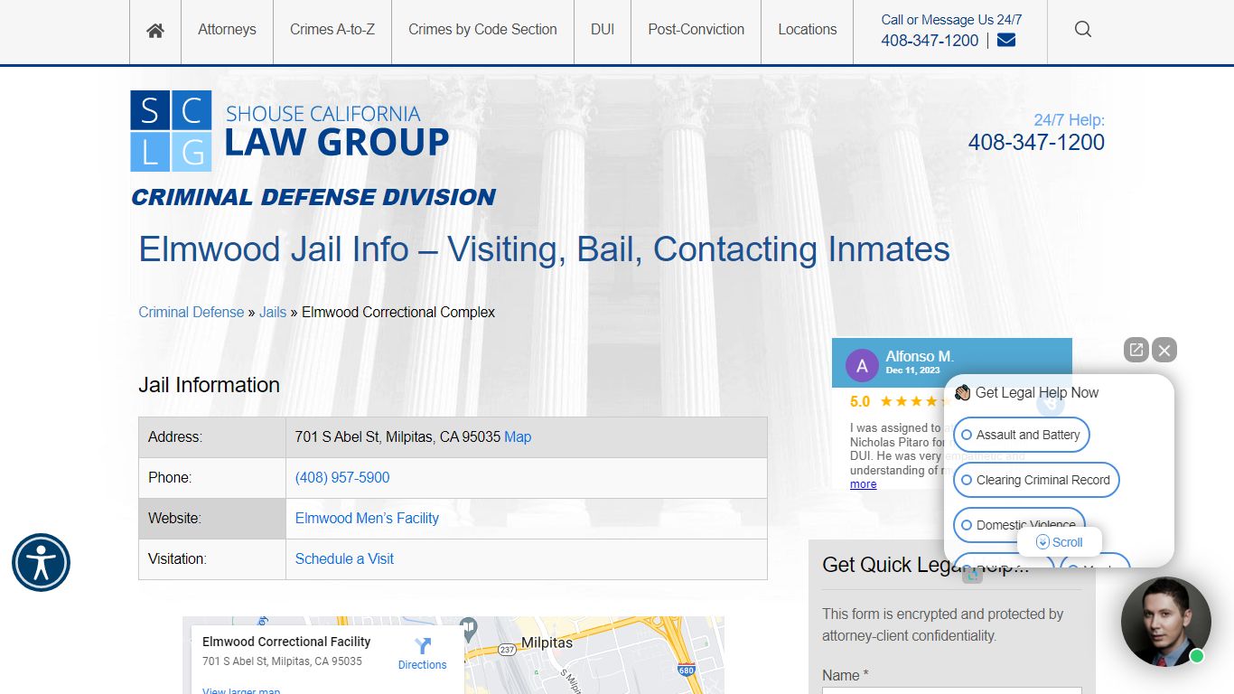 Elmwood Jail Info – Visiting, Bail, Contacting Inmates